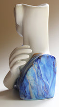 Load image into Gallery viewer, Metallic Blue Torso Vase
